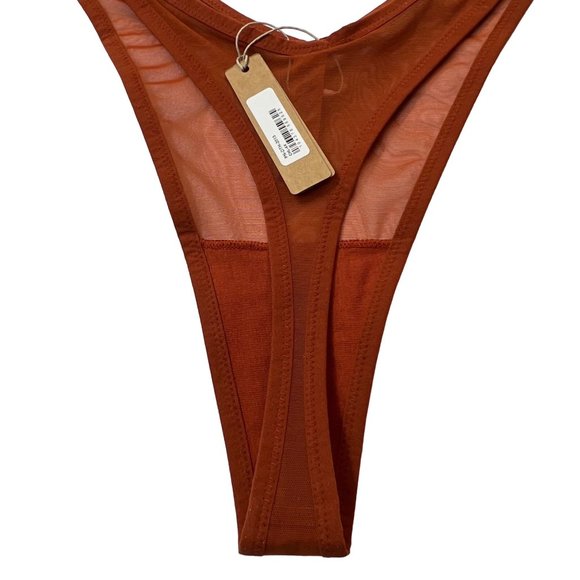 SKIMS Lot of 2 Ultra Fine Mesh Micro Dipped Thong Chili Womens 4X - Picture 8 of 12